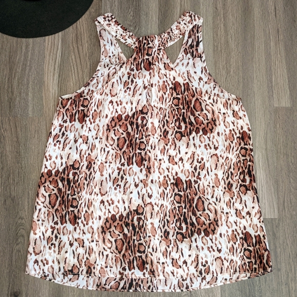 Paraphrase Leopard Print Sleeveless Blouse Size M - Picture 2 of 6